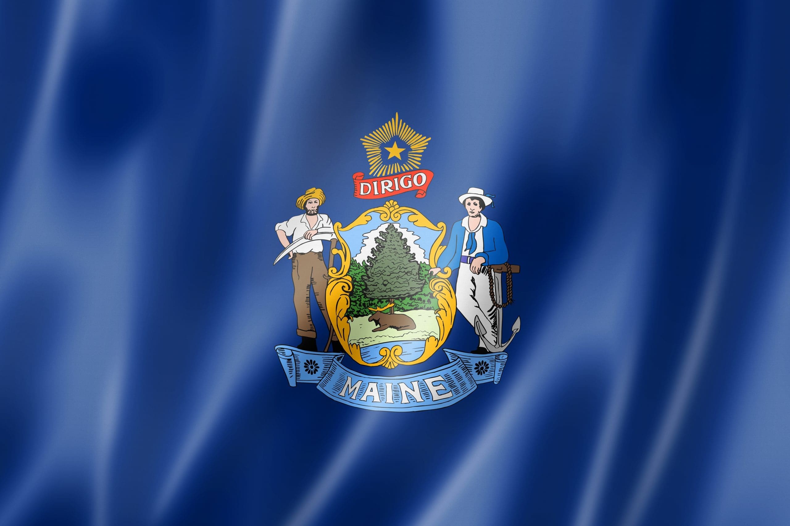 Maine State Flag Florida Flag US